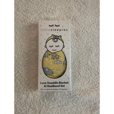 Little Sleepies Yellow Elephant Snuggles Swaddle with Bow