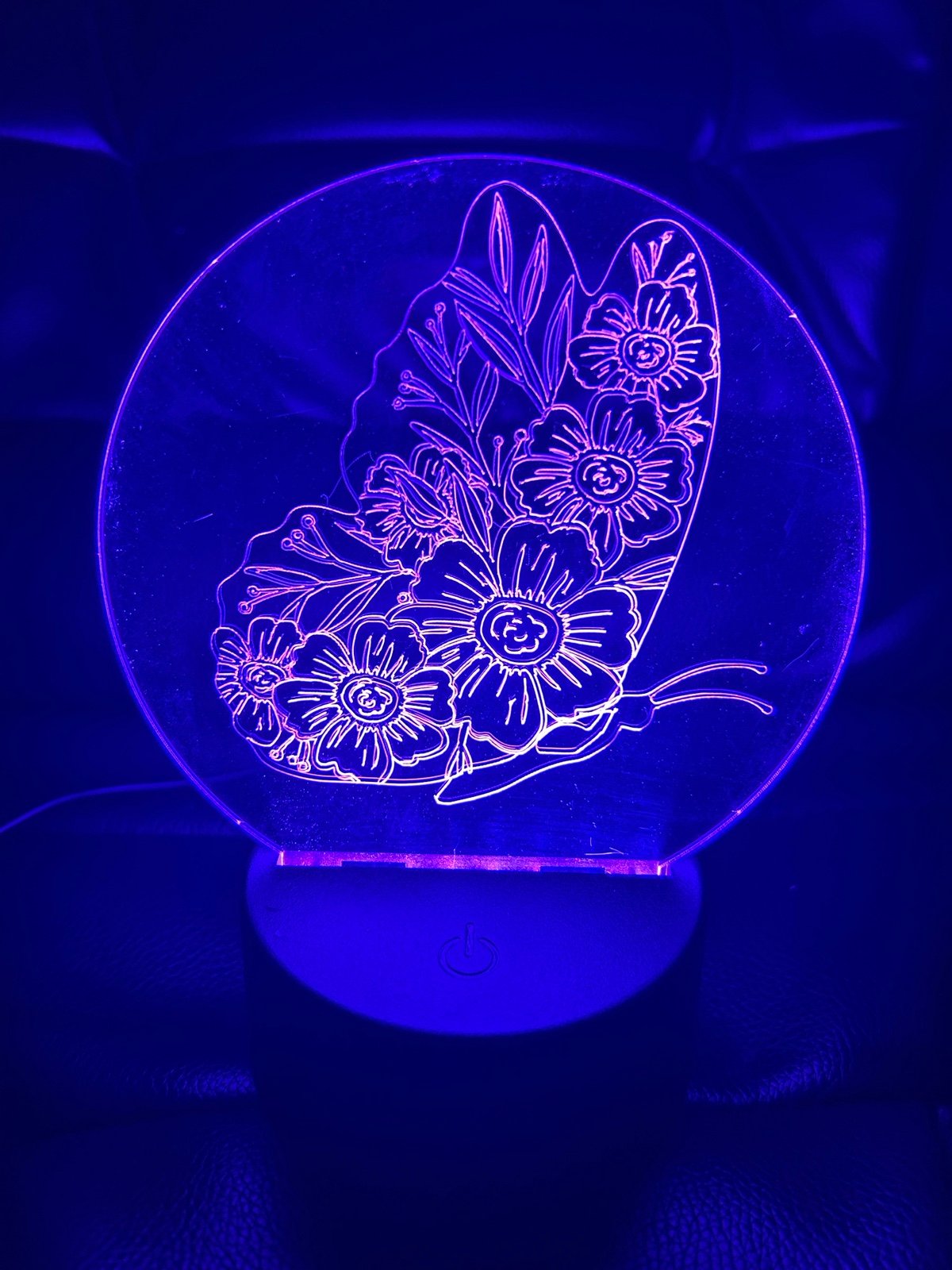 Customized butterfly LED lamp with black base