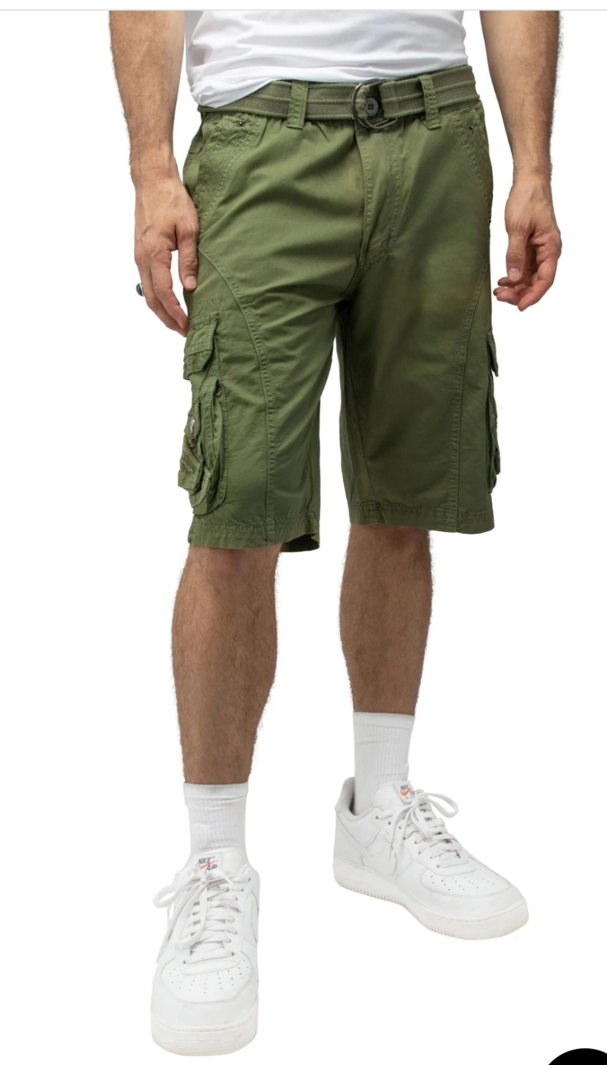 $58 X-Ray Mens Belted Snap Detail Knee Length Cargo Shorts