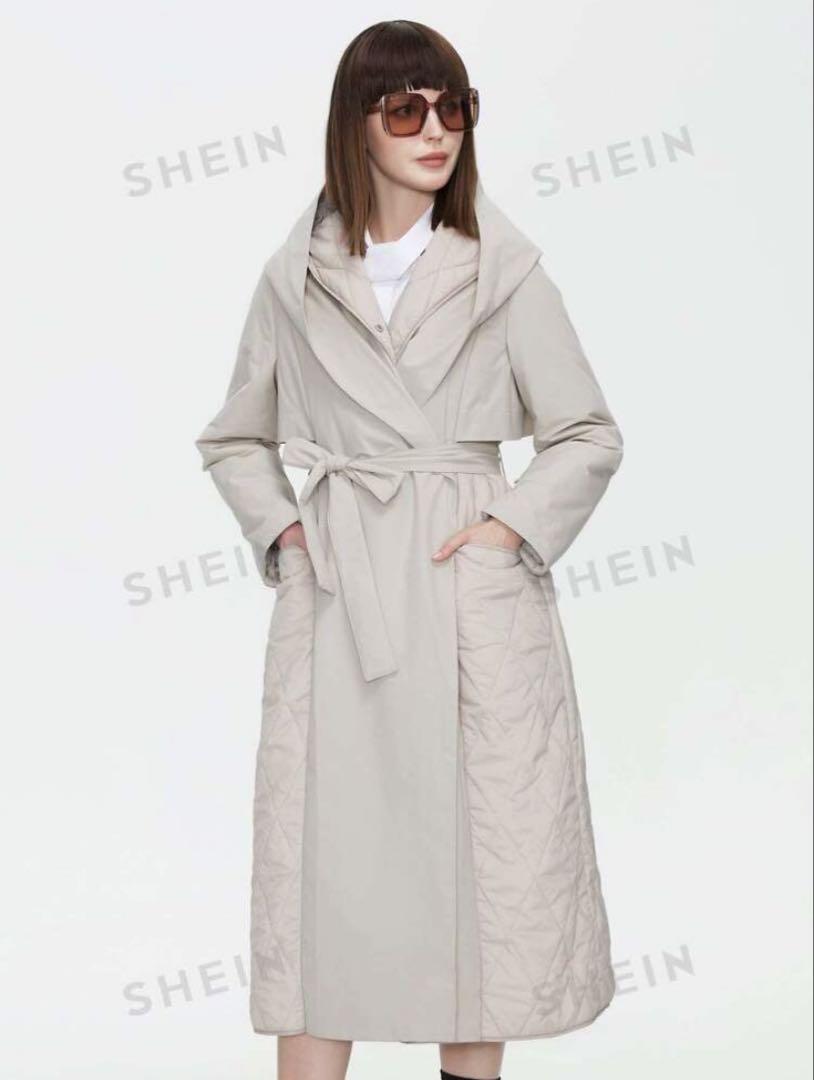 【Pre-owned】SHEIN Long Coat Trench Coat Outerwear Size L