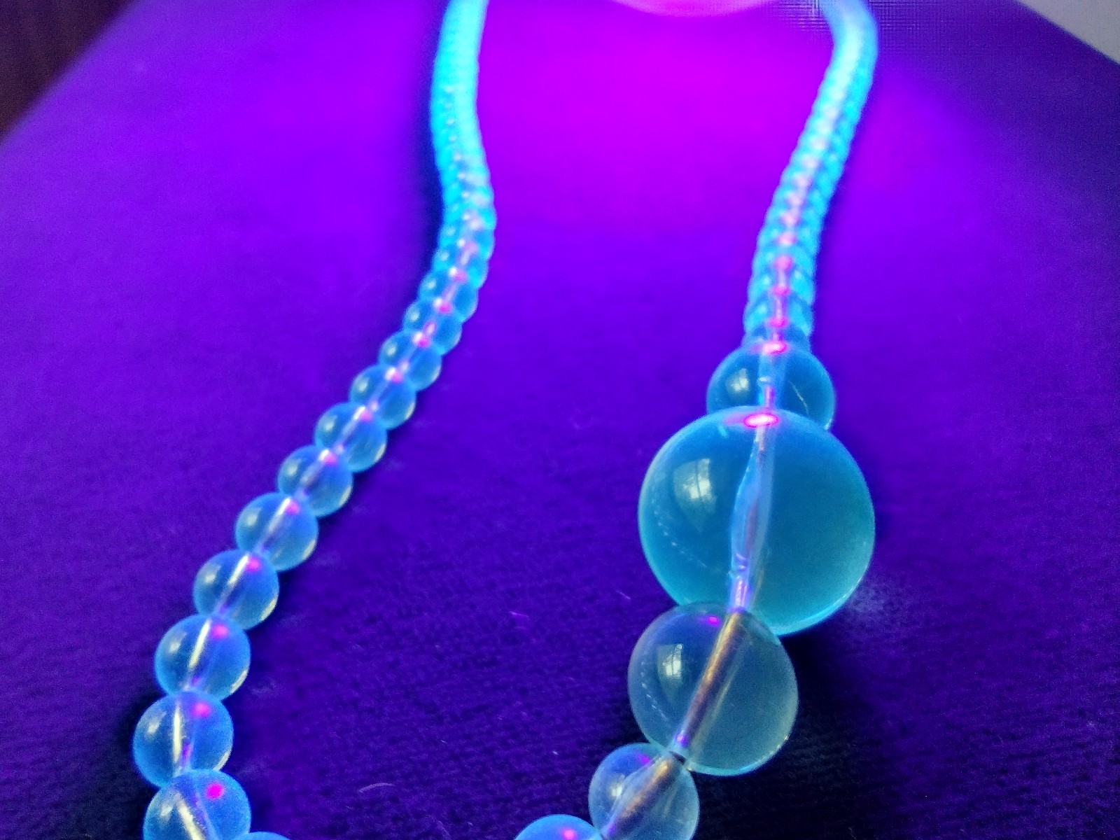Necklace s215. Clear Blu Amber Muse