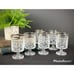 Set of 6 Wine Goblets CIVAM 1946 Murano Italy Etched with Silver Colored Trim