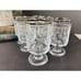 Set of 6 Wine Goblets CIVAM 1946 Murano Italy Etched with Silver Colored Trim
