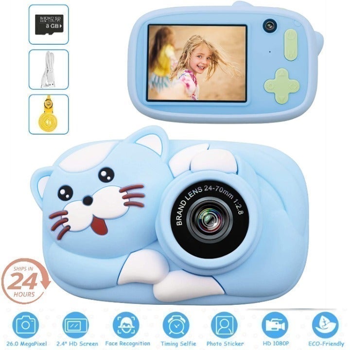 Blue Cat Digital Camera for Kids