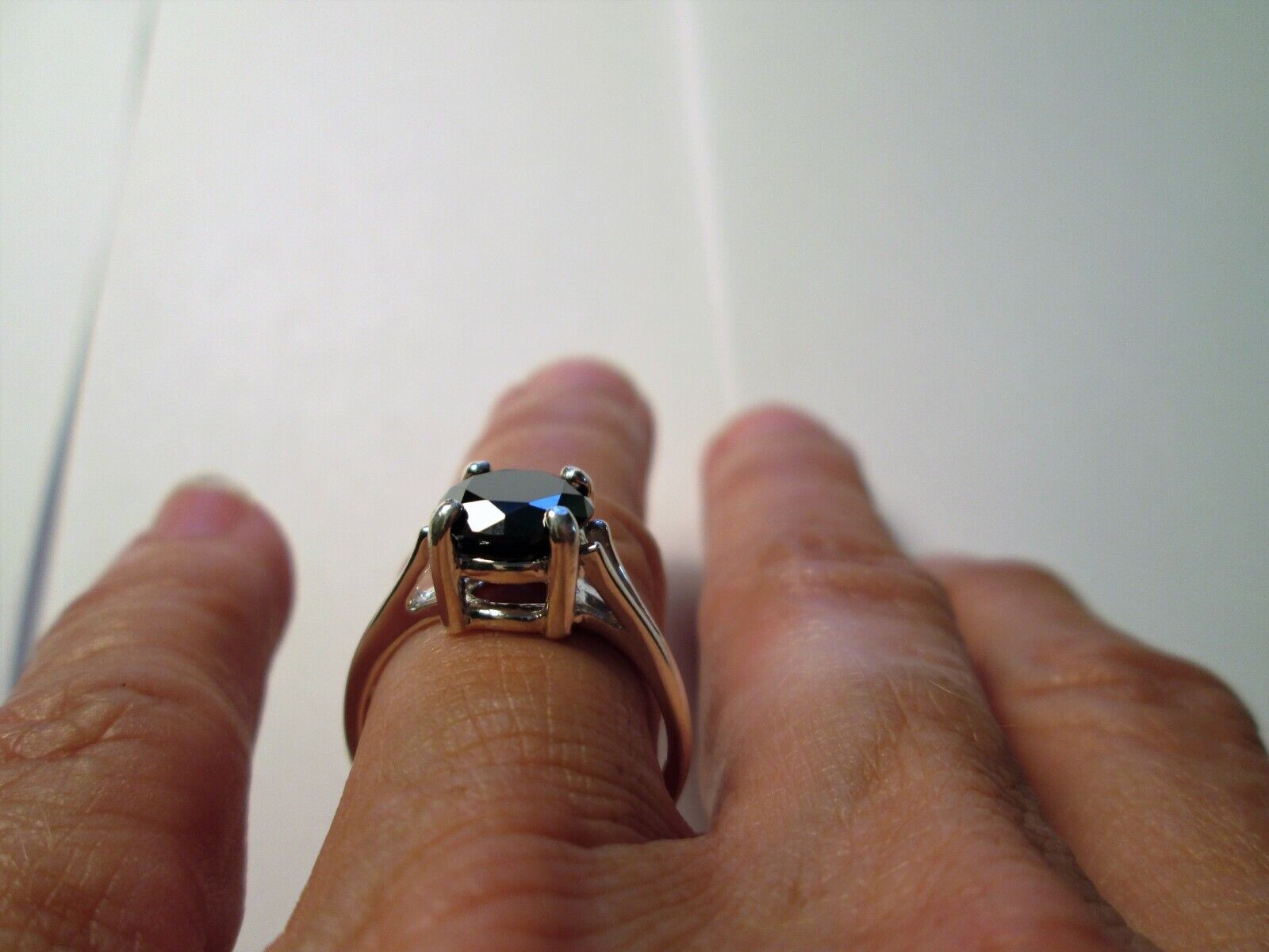 2.35ct NATURAL BLACK DIAMOND RING,CERTIFICA TE,FREE DIA TESTER, SIZE 5,6 7,8 9,1