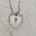 Sterling Silver Real Diamond Crystal Heart Necklace
