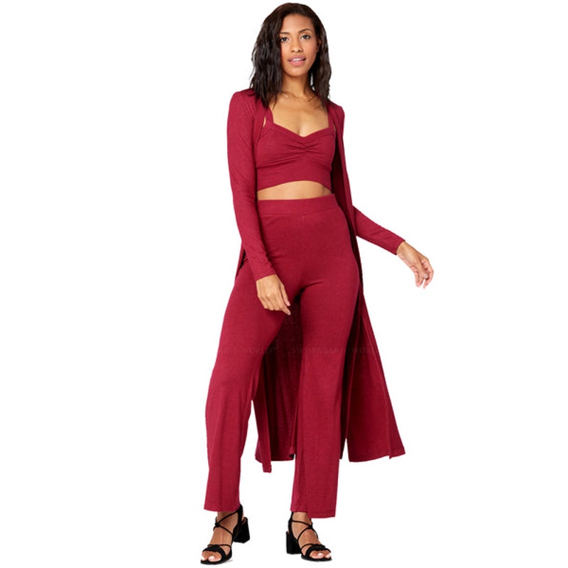 L Space AUDSW22 Audrey Long Duster Cardigan Cabernet Size M NWT