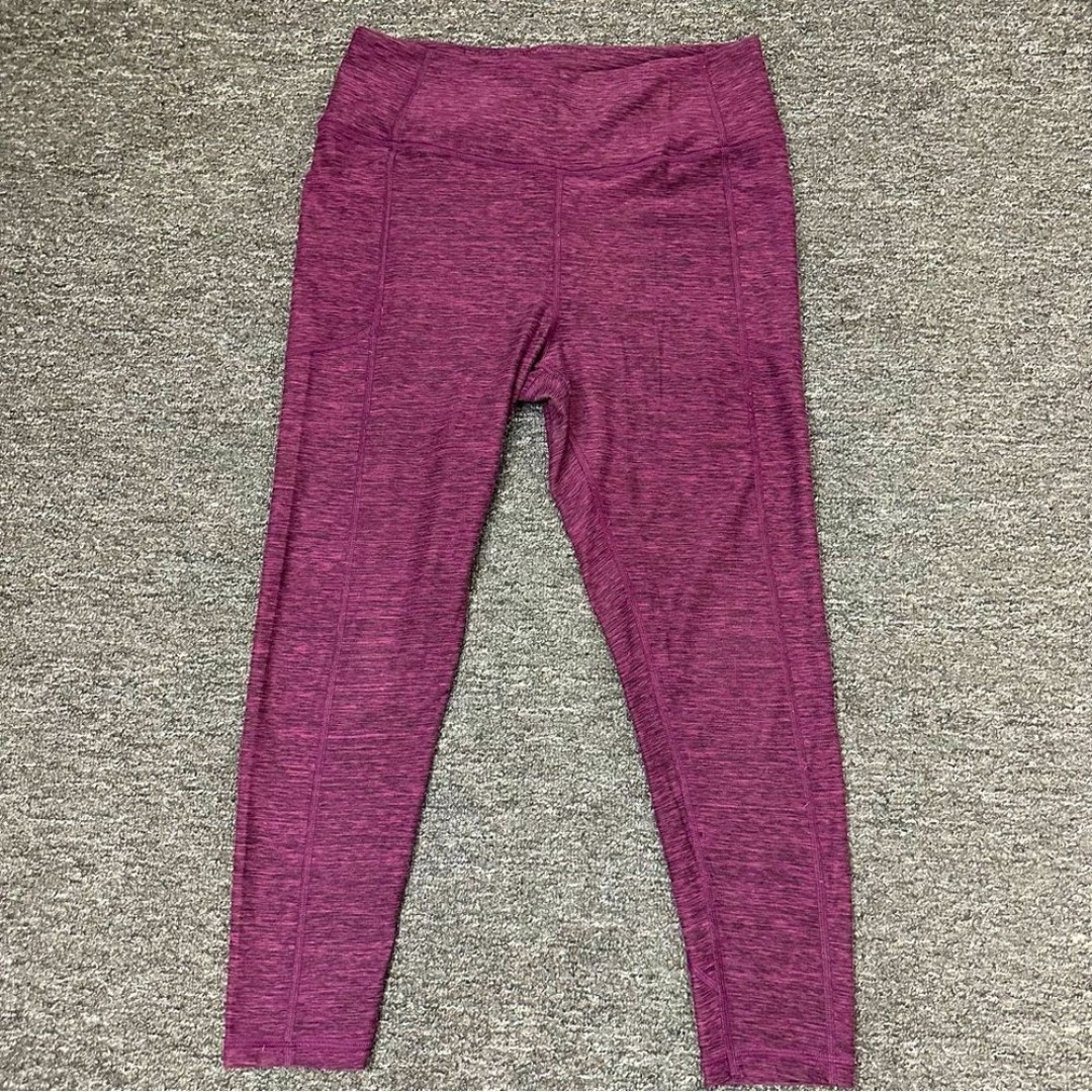 Victoria’s Secret Woman’s Performance Purple/Burgundy 7/8 length Leggings Sz 14