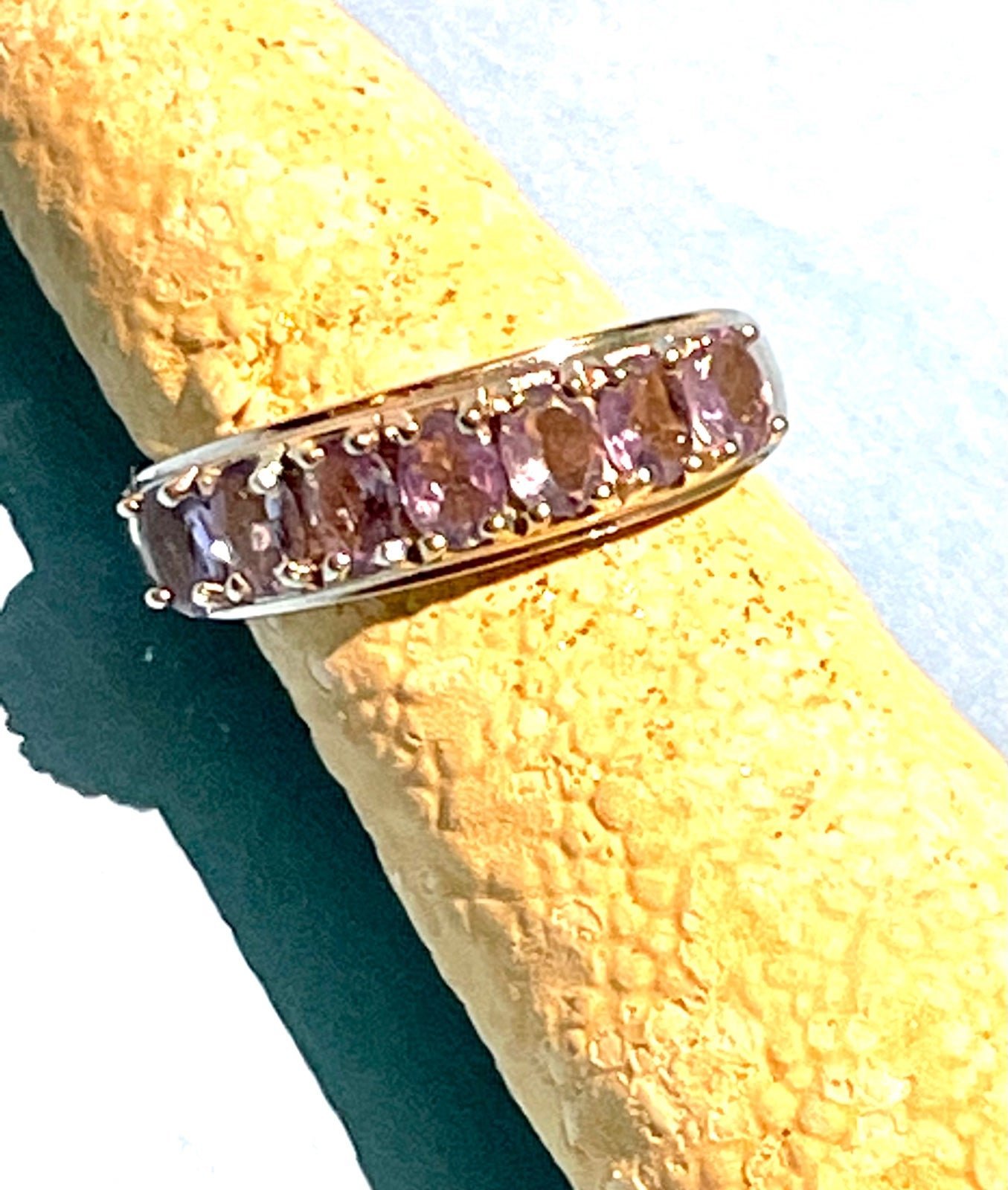 10k White Gold Amethyst Ring Sz 7.25