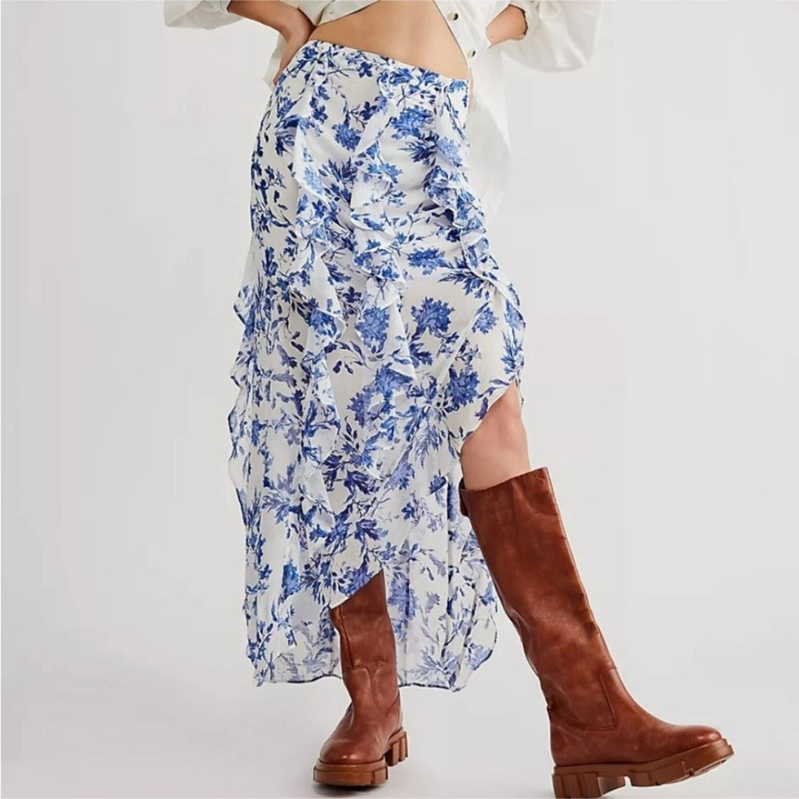 Free People Flounce Around Maxi Skirt Womens Size 14