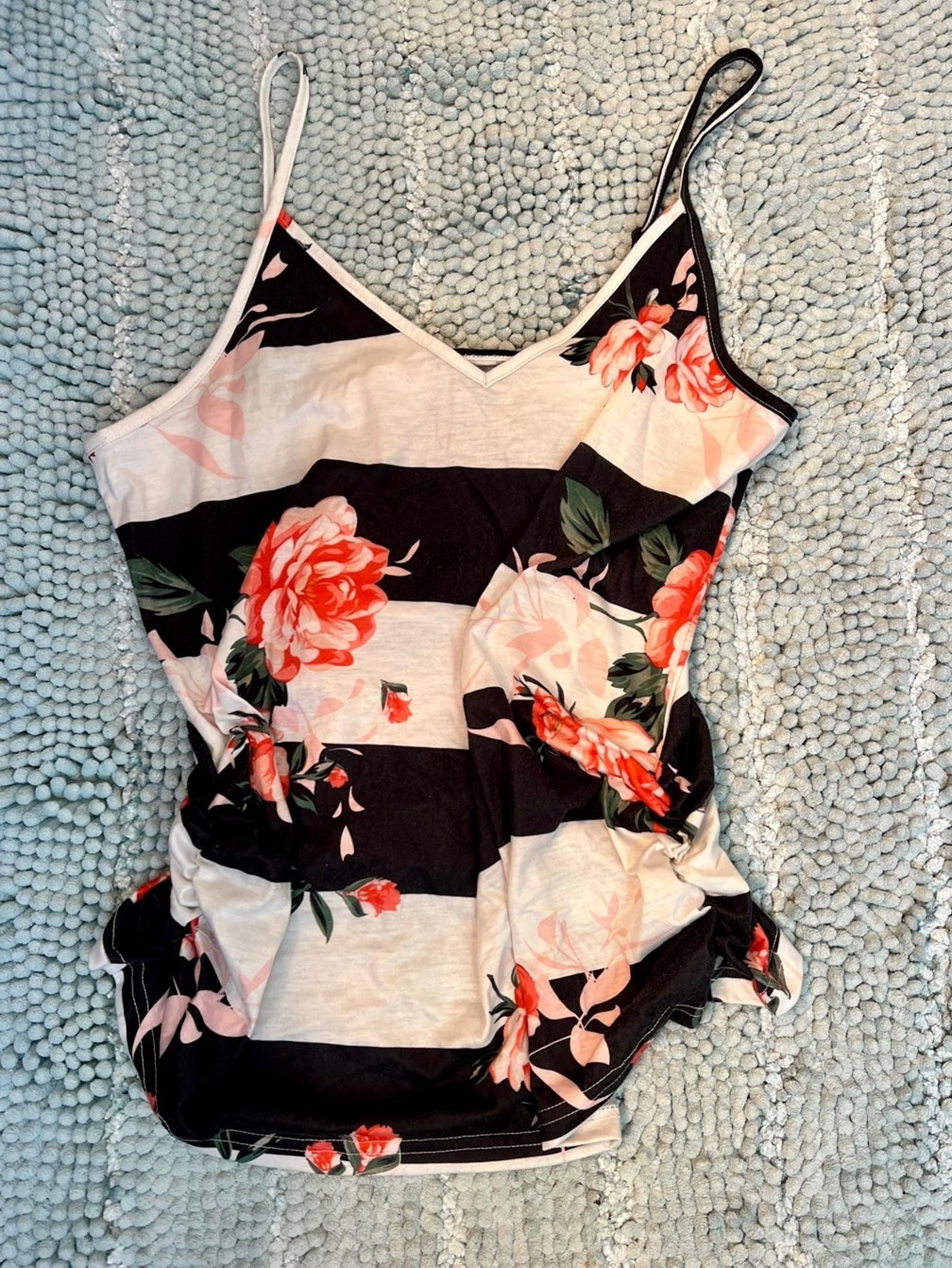 Striped floral camisole
