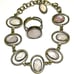 Vintage Bracelet Ring Pink MOP Shell 925 Sterling Silver Vtg Jewelry Set O24