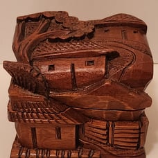 HandCarved Wooden Honduras Jewelry Storage Box Chest [C-55]