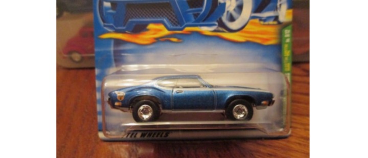 Olds 442, 2001 Treasure Hunt(TH) Blue, Real Riders, Hot Wheels