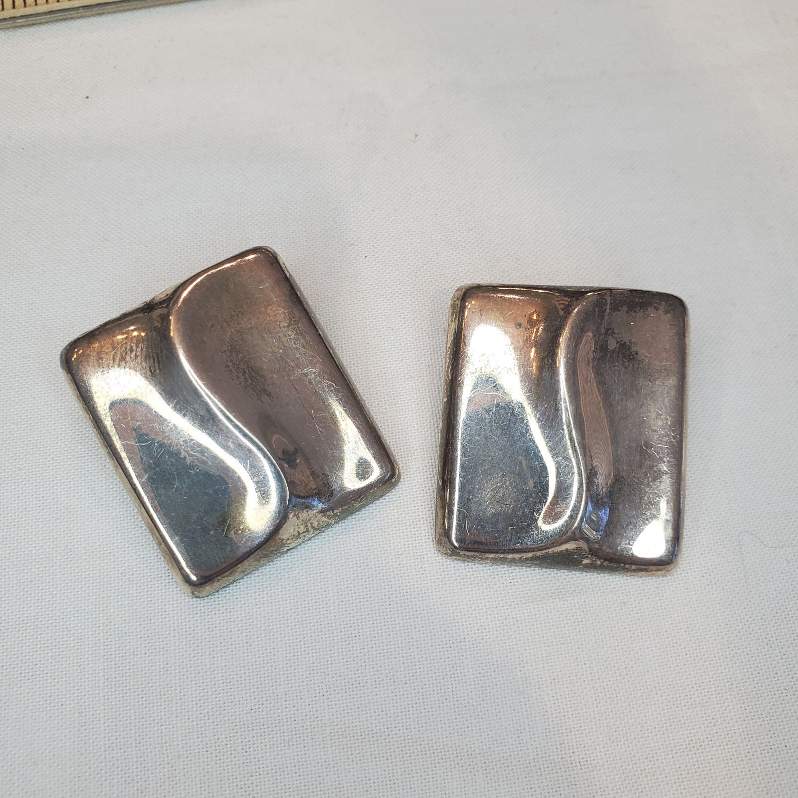 Taxco Sterling Silver Clip On Earrings
