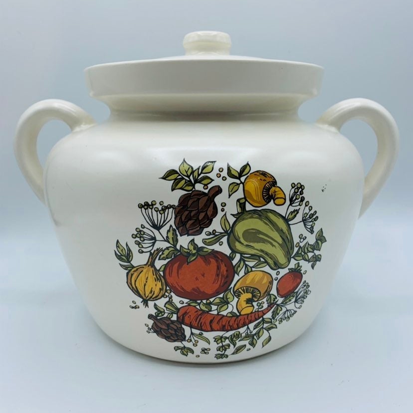 Mc Coy Cookie Jar / Bean Pot White With