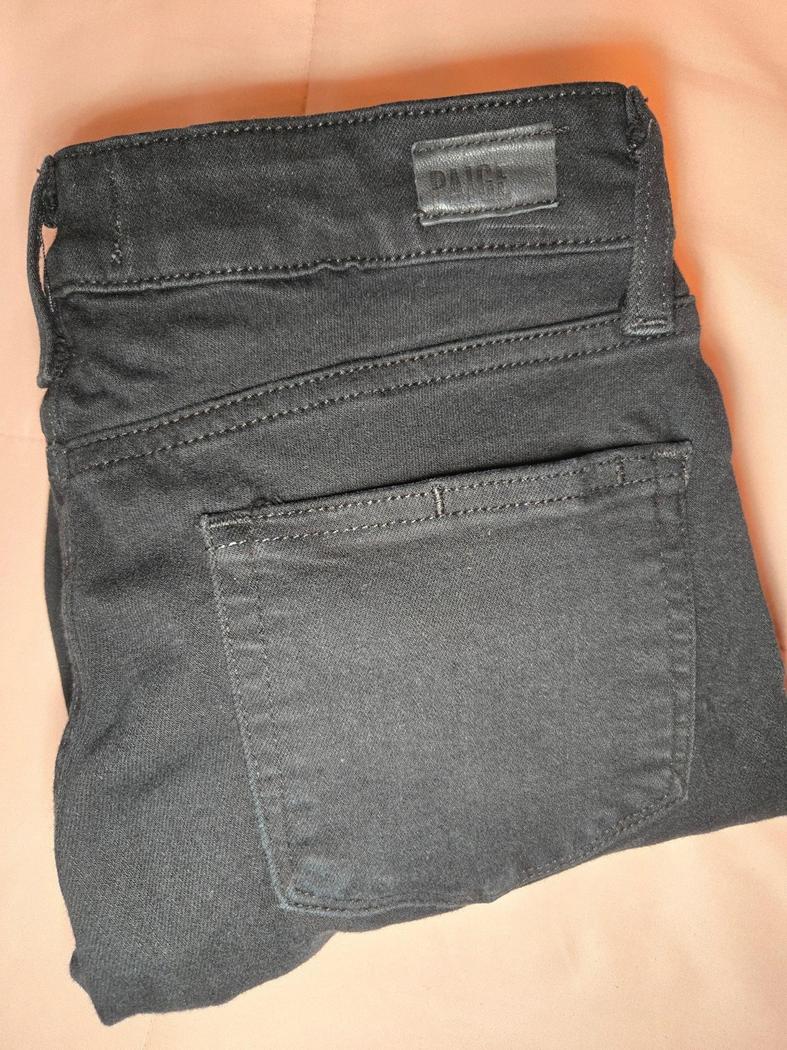 PAIGE Women's Verdugo Crop Ripped Black Jeans 26W