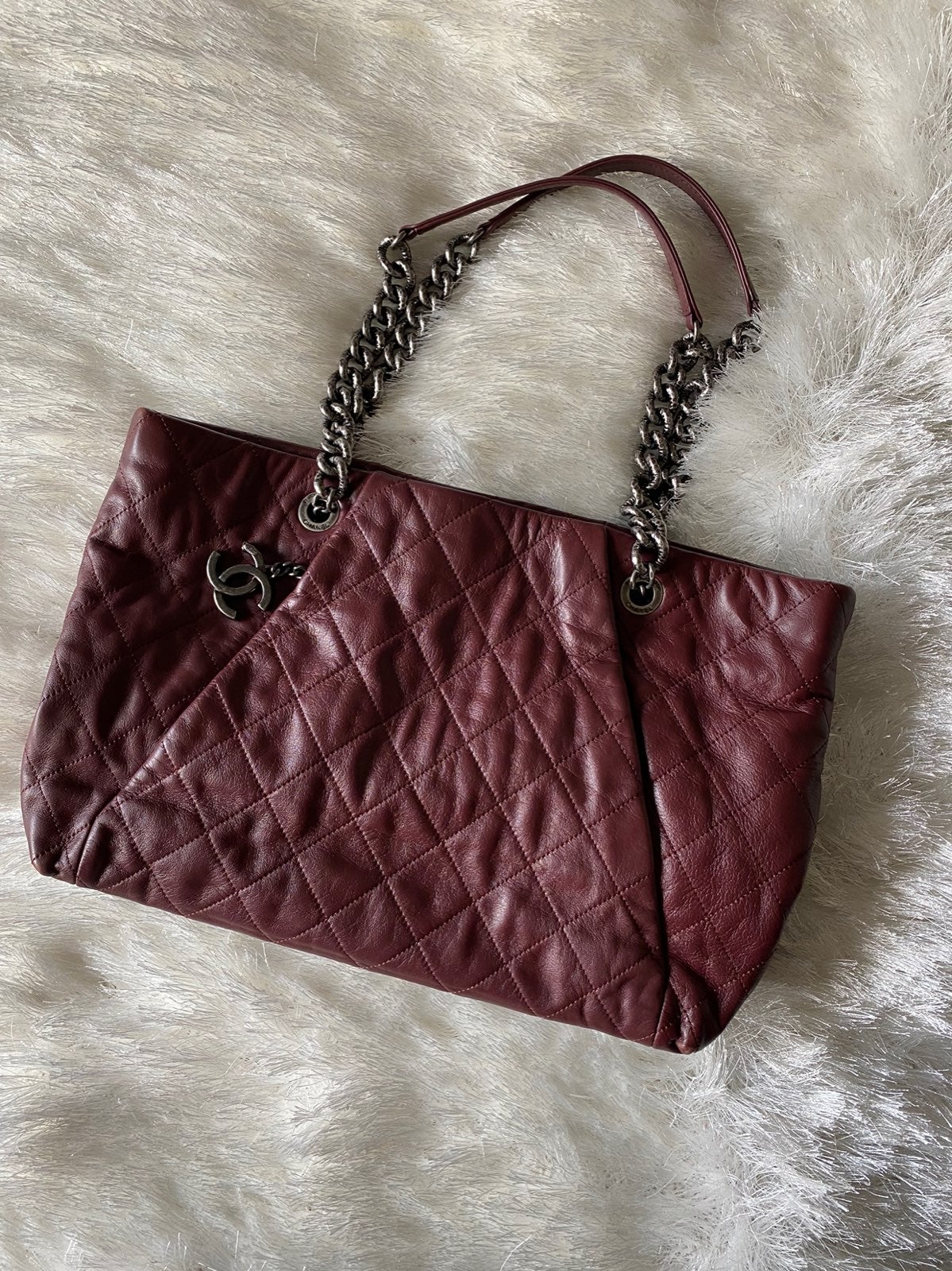 Chanel Burgundy Quilted Shoulder Bag