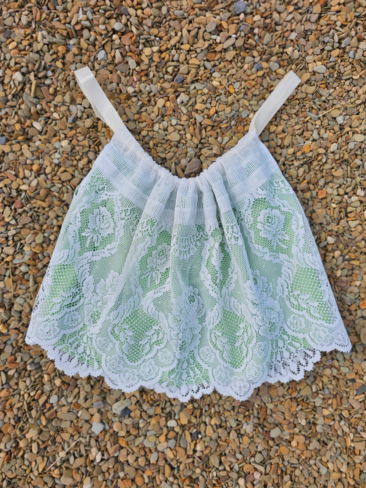 Flowy Gathered Lace Tank Top