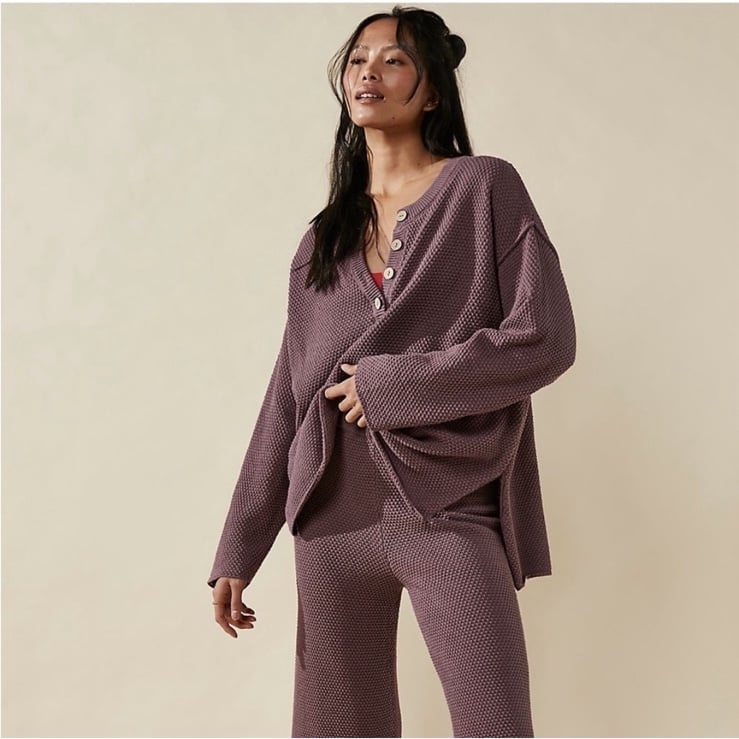 Free People Hailee Sweater Set XS Raspberry Mocha NWOT