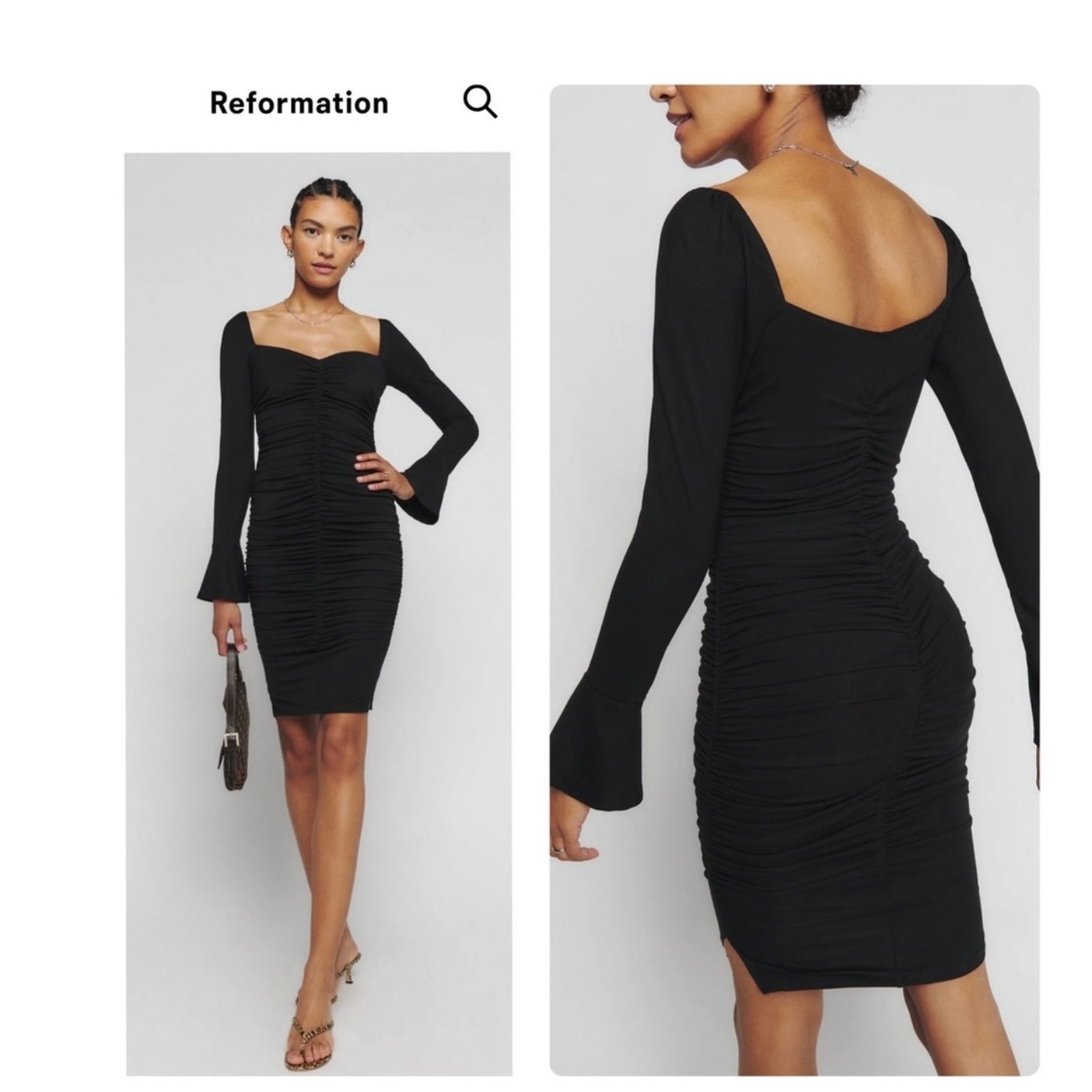 REFORMATION Barrie Knit Dress Black small (new with tags)