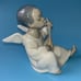 Lladro #4537 Angel Black Legacy Collection African Cherub Boy Playing A Mandolin