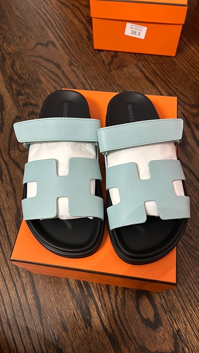brand new hermes chypre sandal size 39 light blue