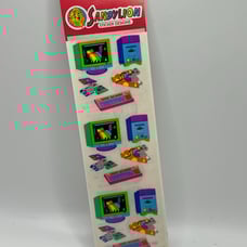 Sealed Vintage Sandylion Kromekote Neon Desktop Computer Keyboard Mouse Stickers