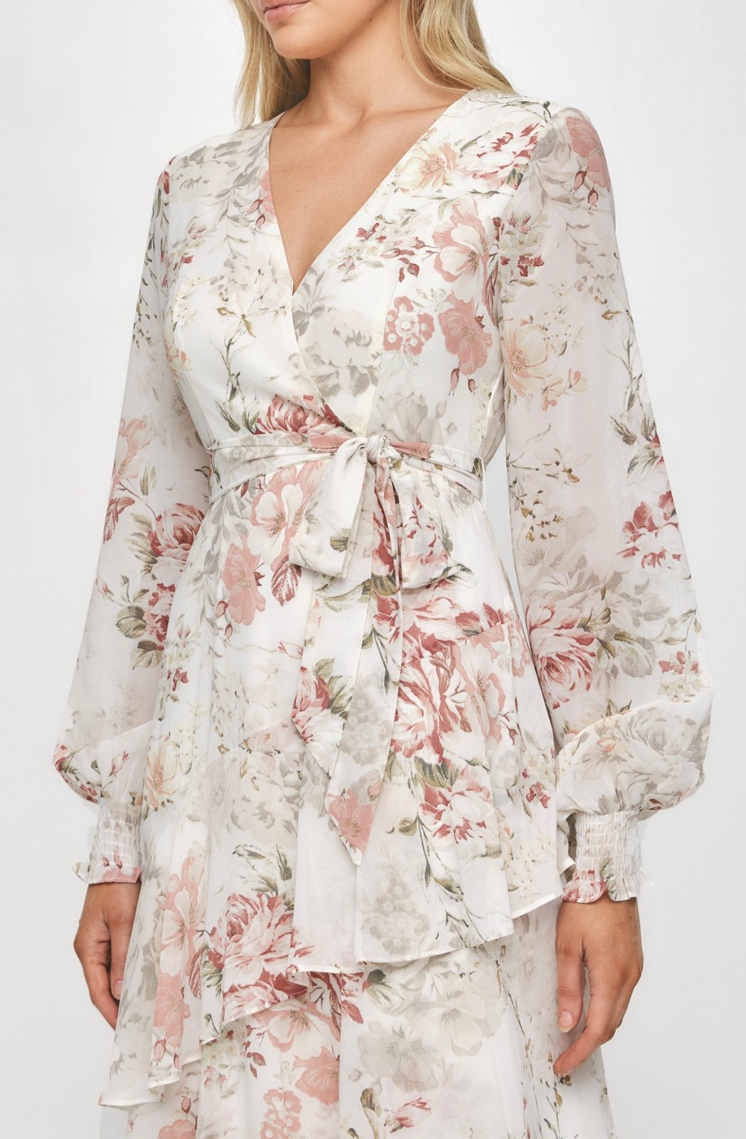 PETAL & PUP Women’s Floral Tiered Hem Midi Dress Size Medium