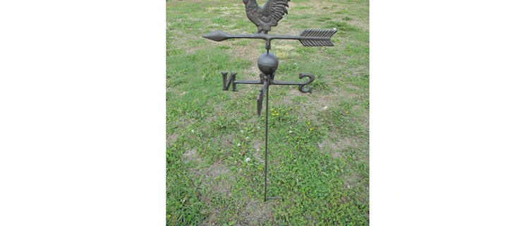 CAST IRON ROOSTER WEATHERVANE WEATHER VANE STAKE GROUND GARDEN FARM GARDEN