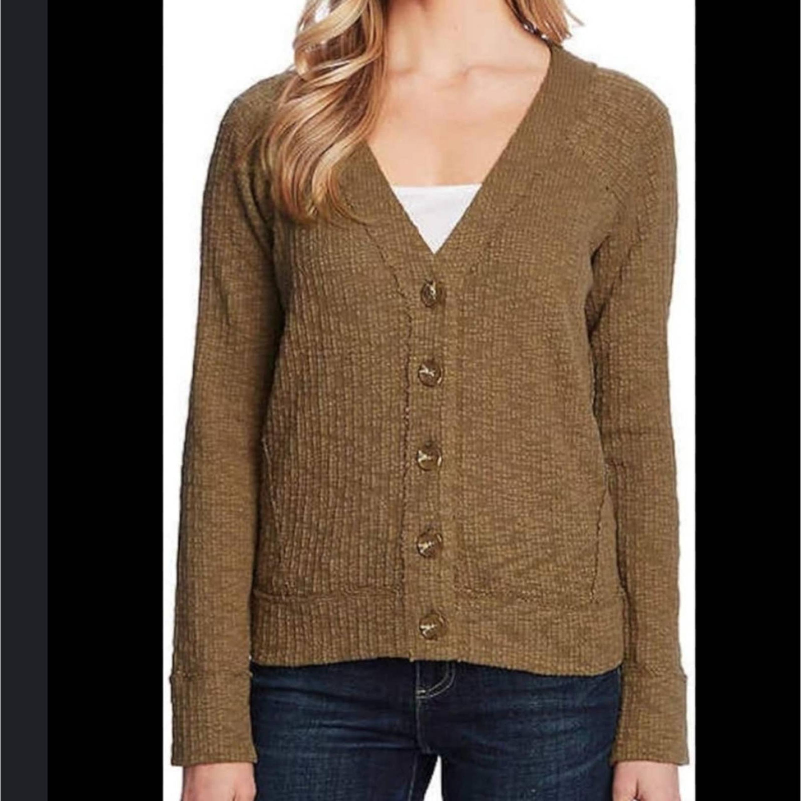 Two by Vince Camuto Women's Long Sleeve Button Up Cardigan M Medium