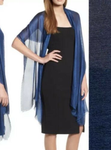 NWT NORDSTROM Blue Meridian Shimmer Wrap Scarf lightweight layering