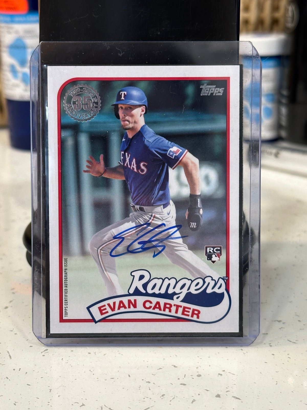 1989 Evan Carter Autograph Rookie Card - Topps 2024 Series 1 Set