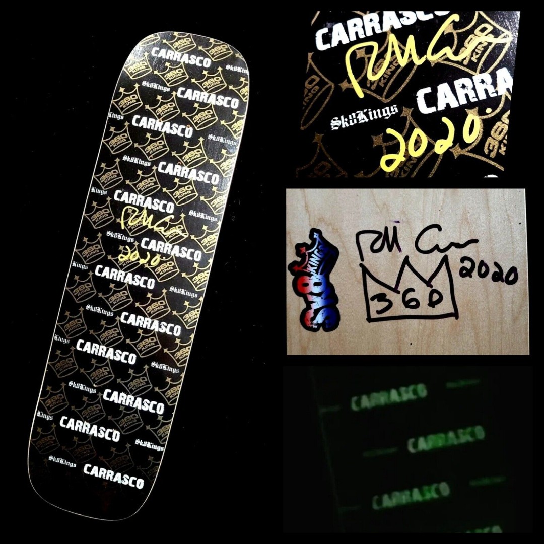 Richy Carrasco Dual Signed Sk8Kings Glow in the Dark Skateboard Autographed Deck