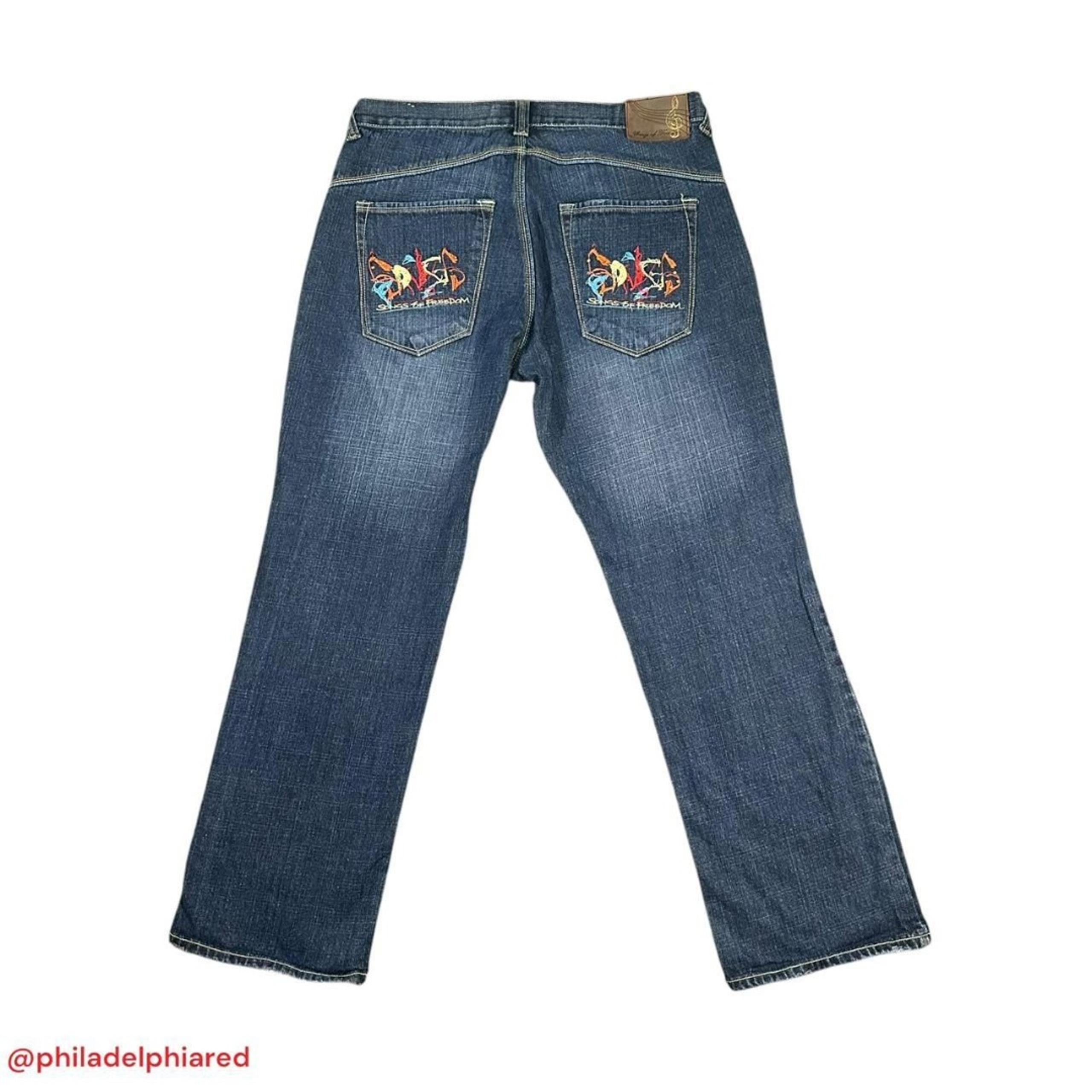 Vintage Y2K 2000's Urban Hip Hop Songs of Freedom denim jeans size 36