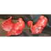 Red Ceramic Dove Figurines Pair Home Decor Collectible Sculptures Vintage