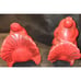 Red Ceramic Dove Figurines Pair Home Decor Collectible Sculptures Vintage