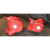 Red Ceramic Dove Figurines Pair Home Decor Collectible Sculptures Vintage