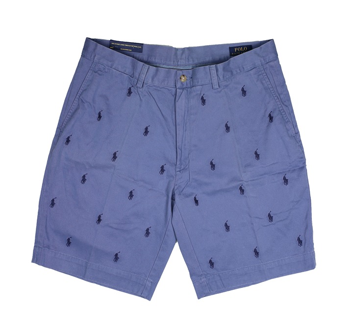 NWT Polo Ralph Lauren Men Multi Pony Golf Shorts Carson Blue Size 36 MSRP 125
