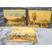 Vintage Hyde Park felt backed trivets/placemats, Set of 3, 9.5 x 7.5