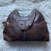 Patricia Nash Brown Distressed Leather Ergo Studded Satchel Shoulder Bag