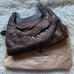 Patricia Nash Brown Distressed Leather Ergo Studded Satchel Shoulder Bag