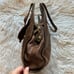 Patricia Nash Brown Distressed Leather Ergo Studded Satchel Shoulder Bag