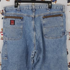 Riggs Workwear by Wrangler dura shield med wash denim carpenter work jeans 42/30