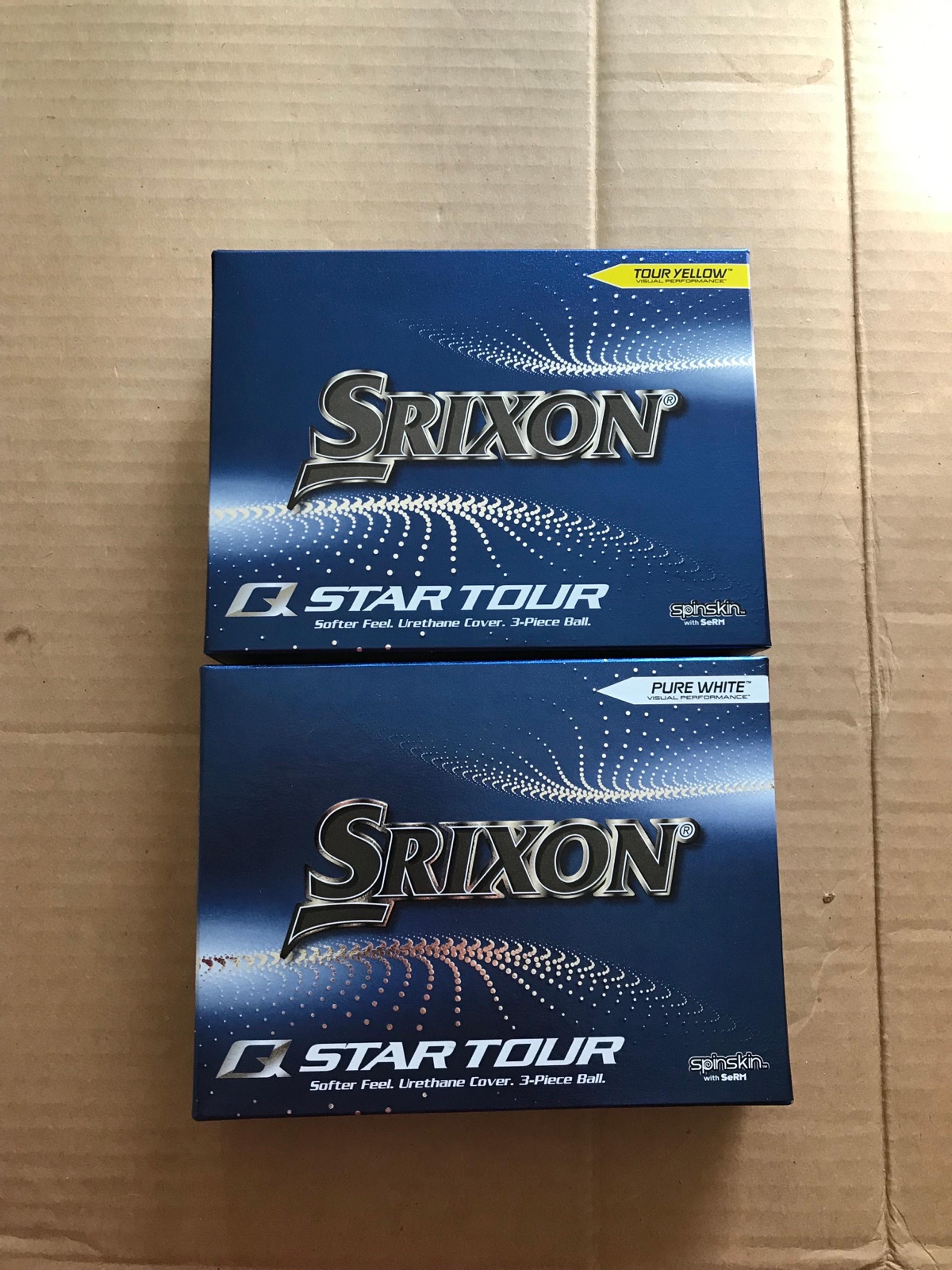 2 Dozen SRIXON GOLF BALLS W STAR TOUR PURE WHITE & TOUR YELLOW