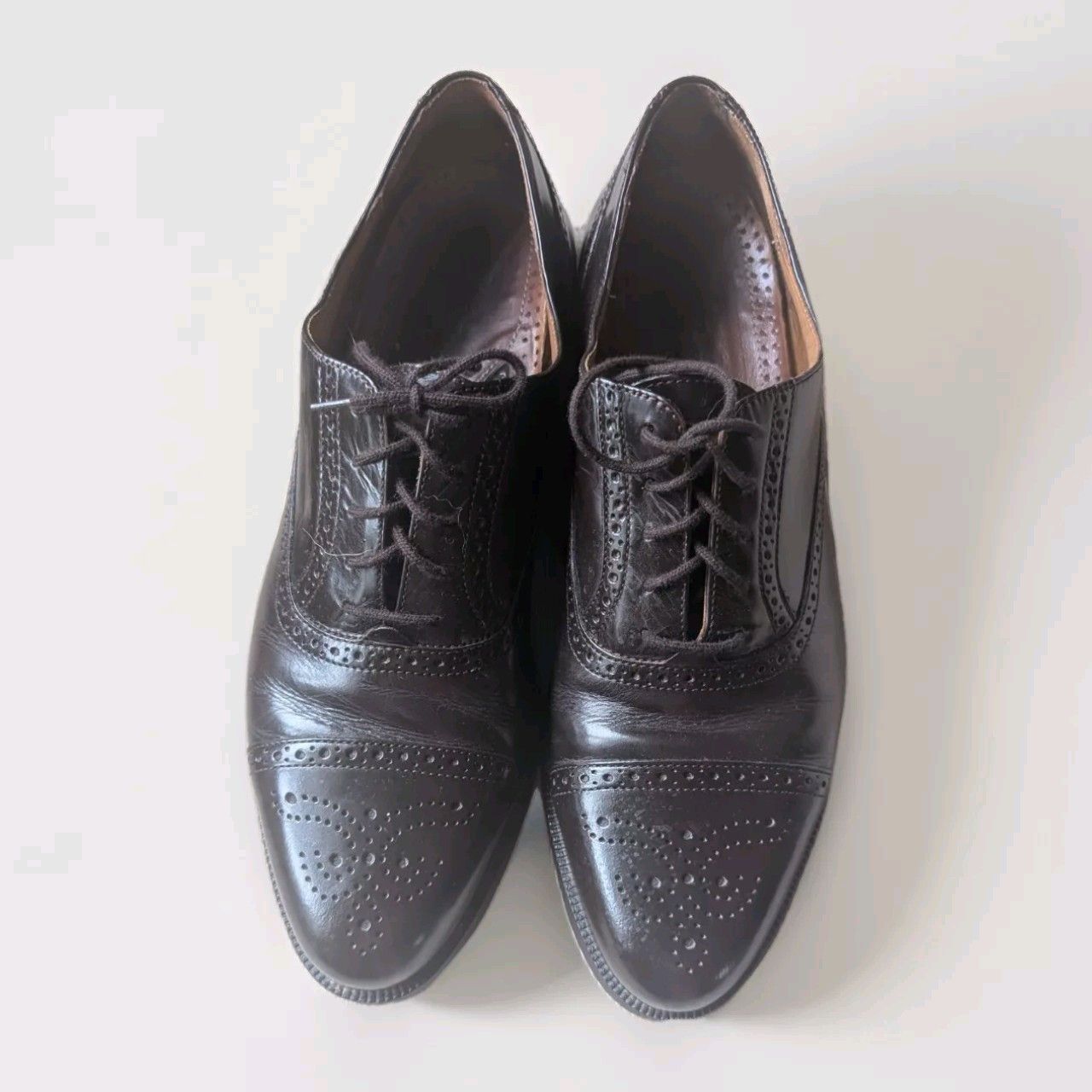 Italian Leather Mens Lace Up Oxford Dark Brown 11.5