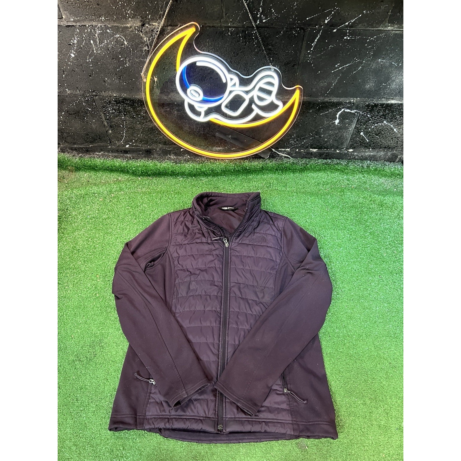 The North face Women's Primaloft Puffer Jacket Full Zip Up Plum Purple Size LG