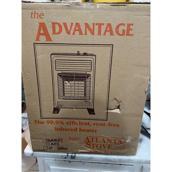 Atlanta Stove Advantage AIR3/A Vent-Free Infrared Heater 18,000 BTU Nat Gas NEW