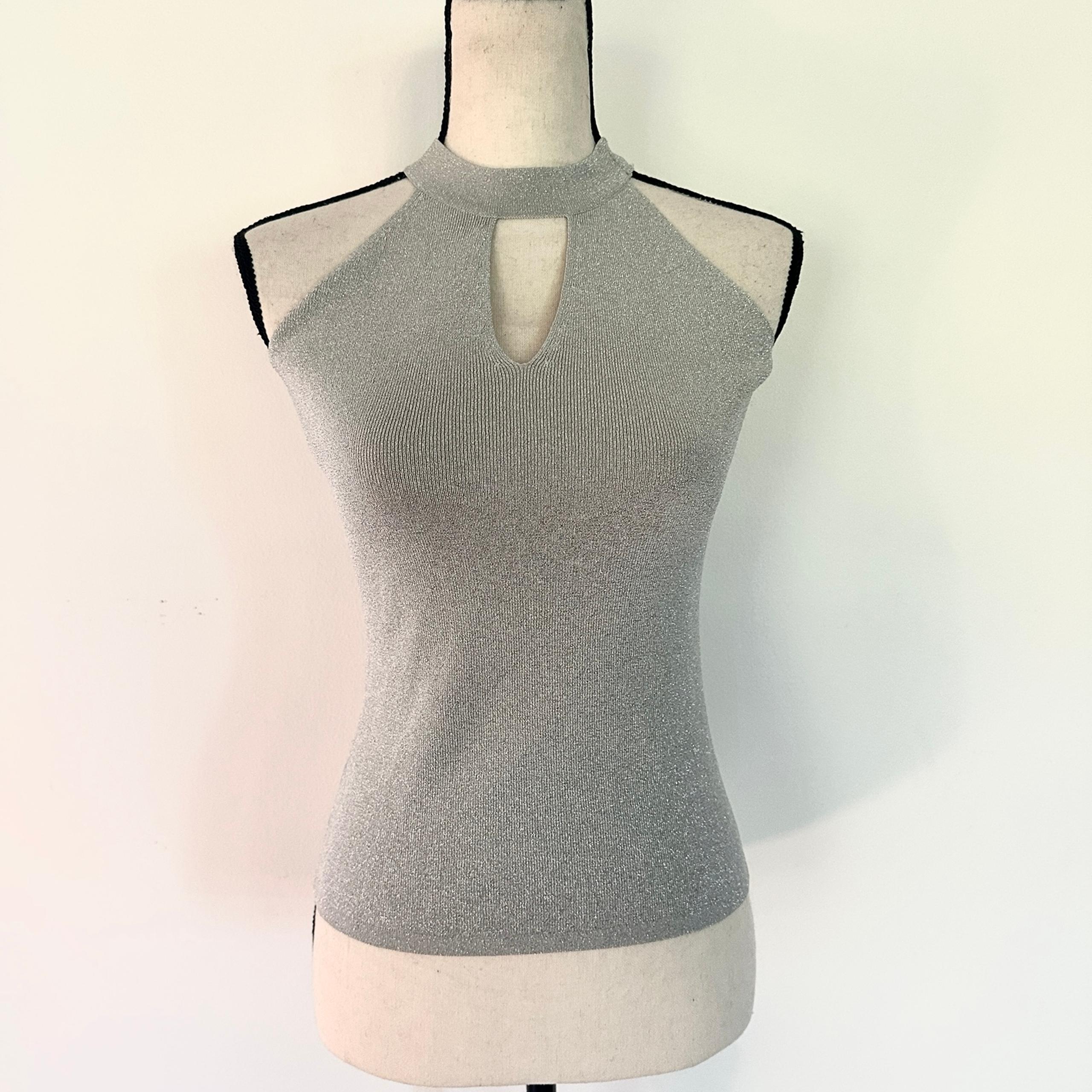 Keyhole sparkly halter top