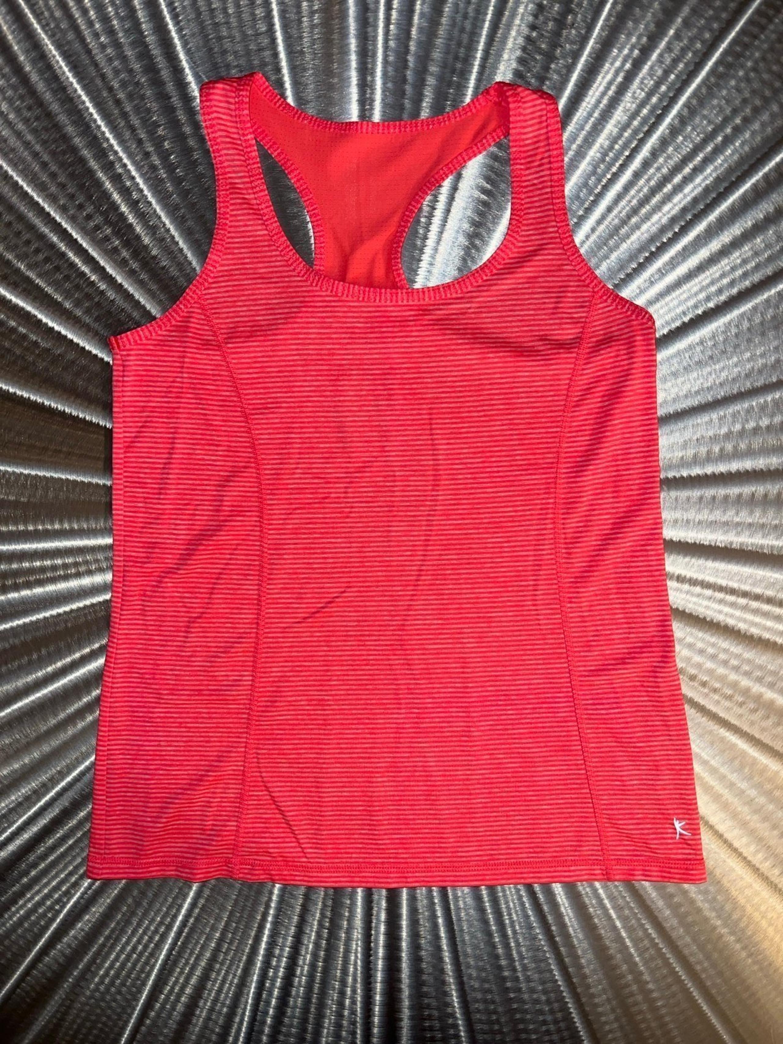 Danskin Now Women’s Sleeveless Pink Striped Dri-fit Athletic Tank Top - Small